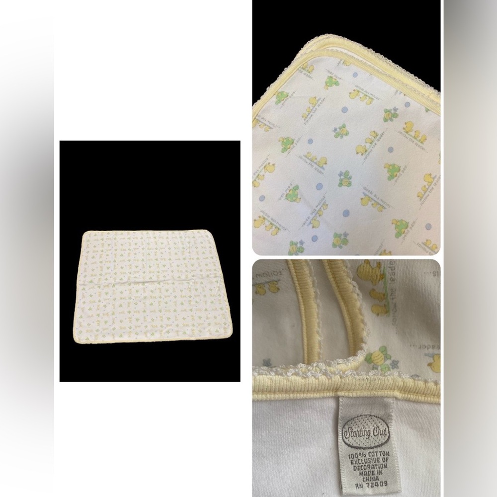Vtg Starting Out Baby Receiving Blanket Cotton Lovey Classic Nursery Rhymes USA